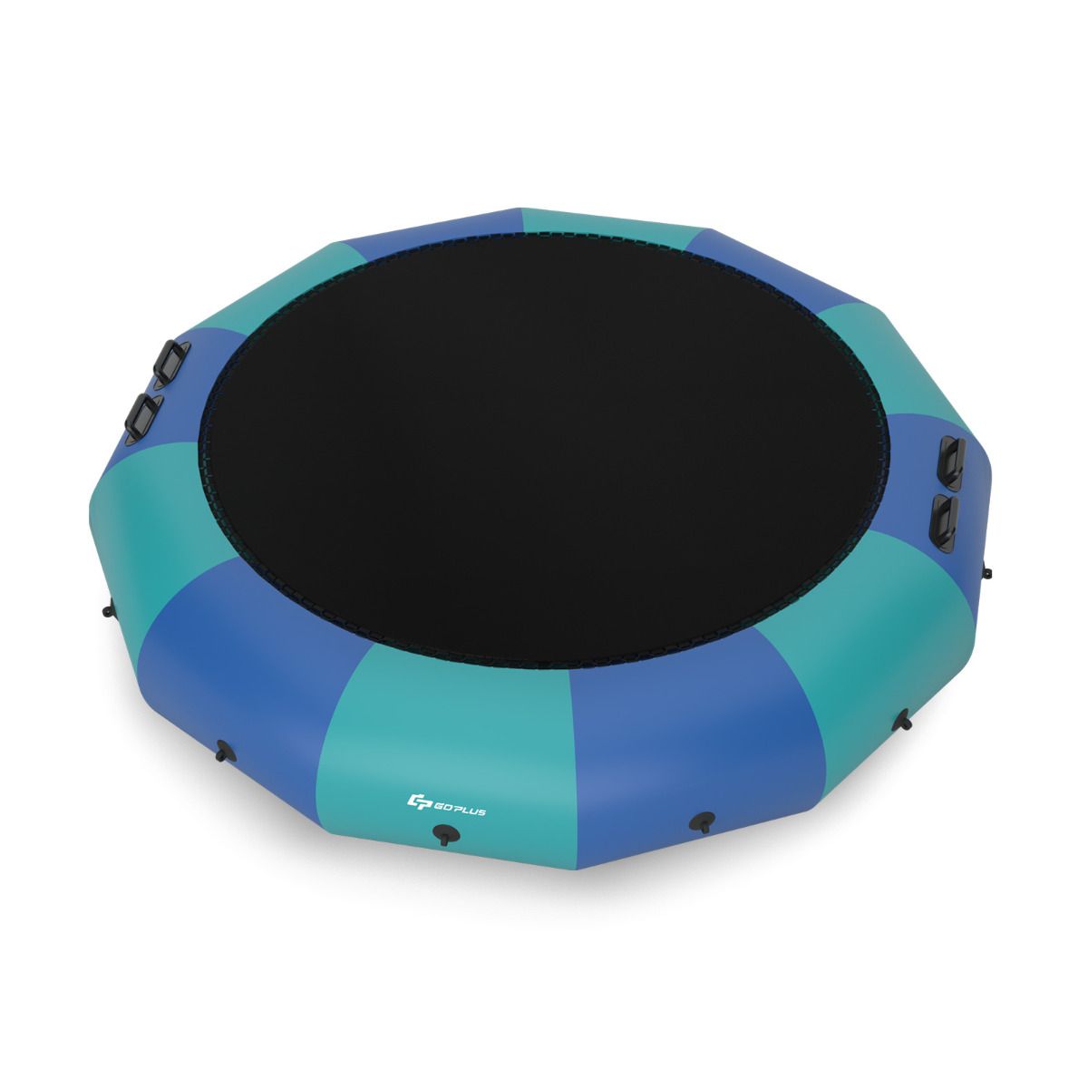 Inflatable Water Trampoline Dia.457cm Capacity of 150kg with Ladder Repair Kit and 500w Electric Inflator Blue -
