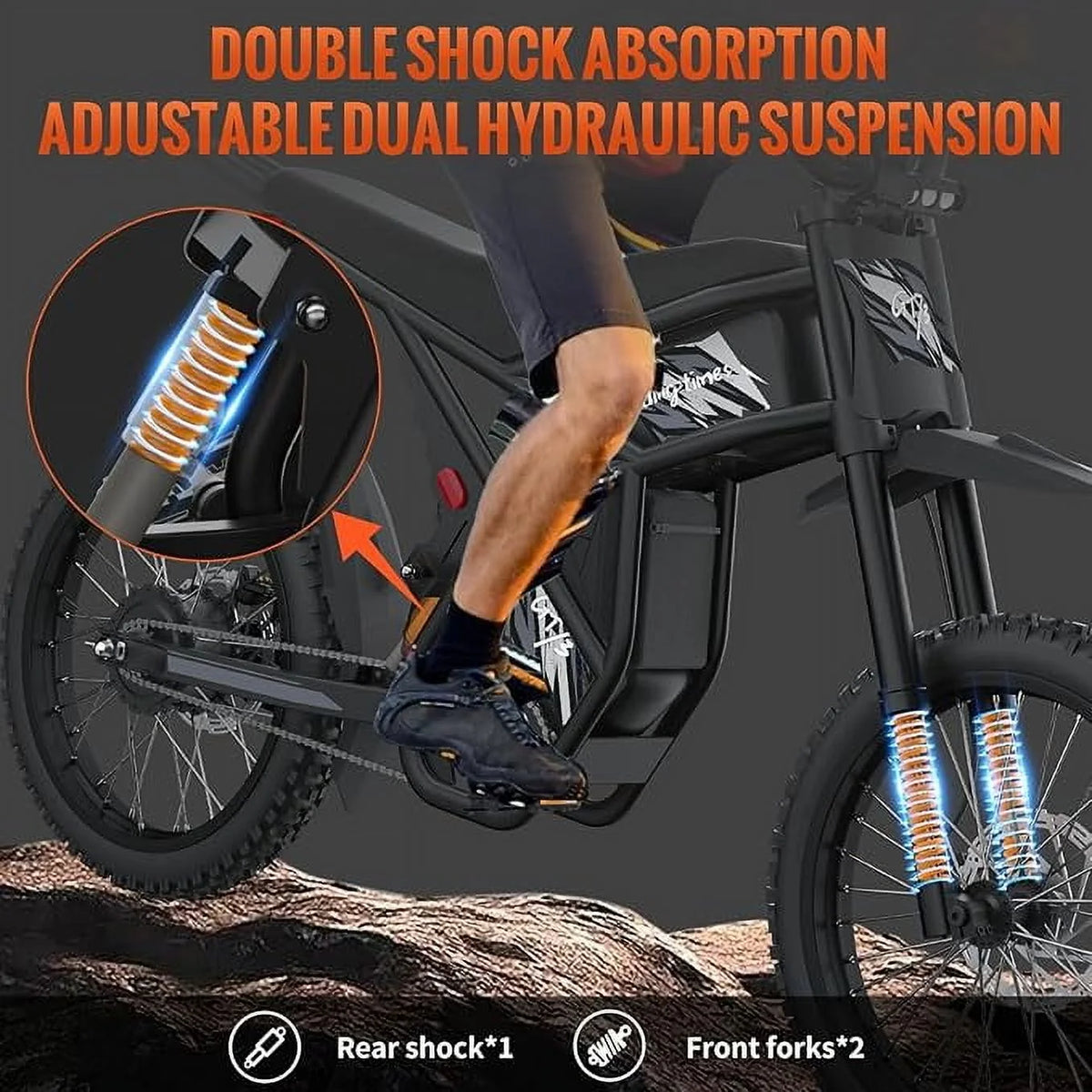 GT73 Electric Bike for Adults, 2000W UL 2849 Electric Dirtbike with 25" Motorcycle Tires - Product image 3