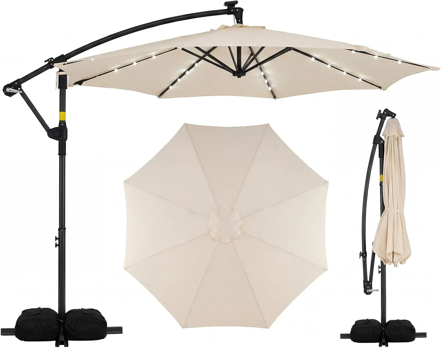 Tangkula 10ft Solar Patio Umbrella with Base Included - Product image 12