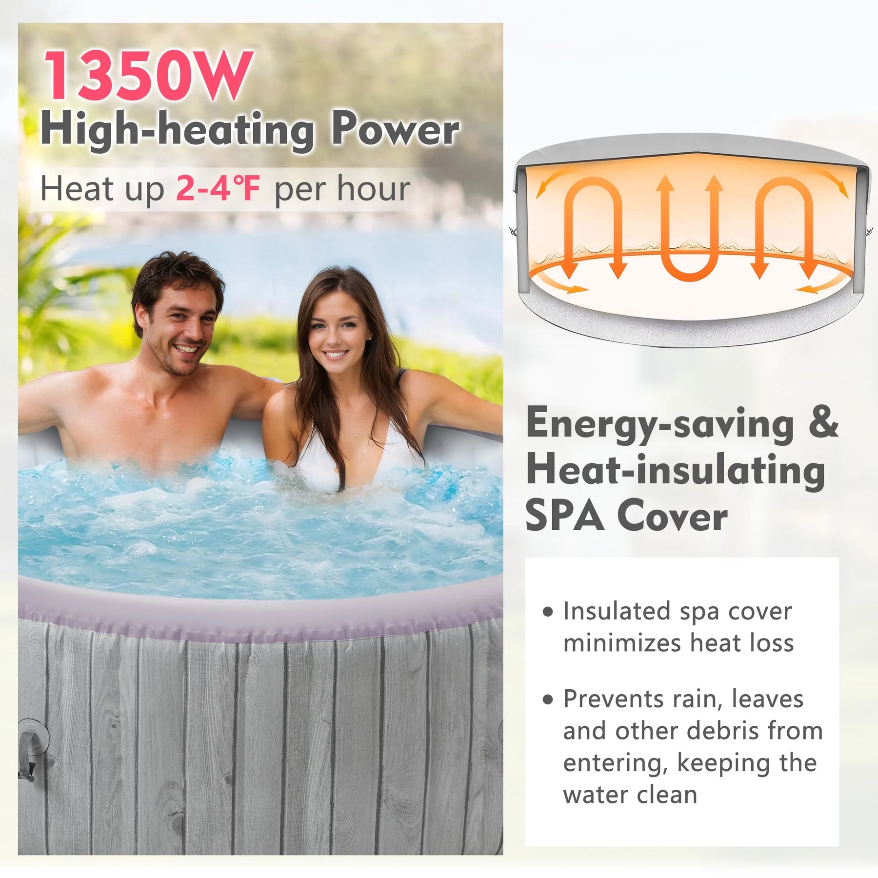 Round Hot Tub Surround Furniture, Spa Surround Outdoor Rattan Sectional Sofa Set with Mini Sofa - Product image 20