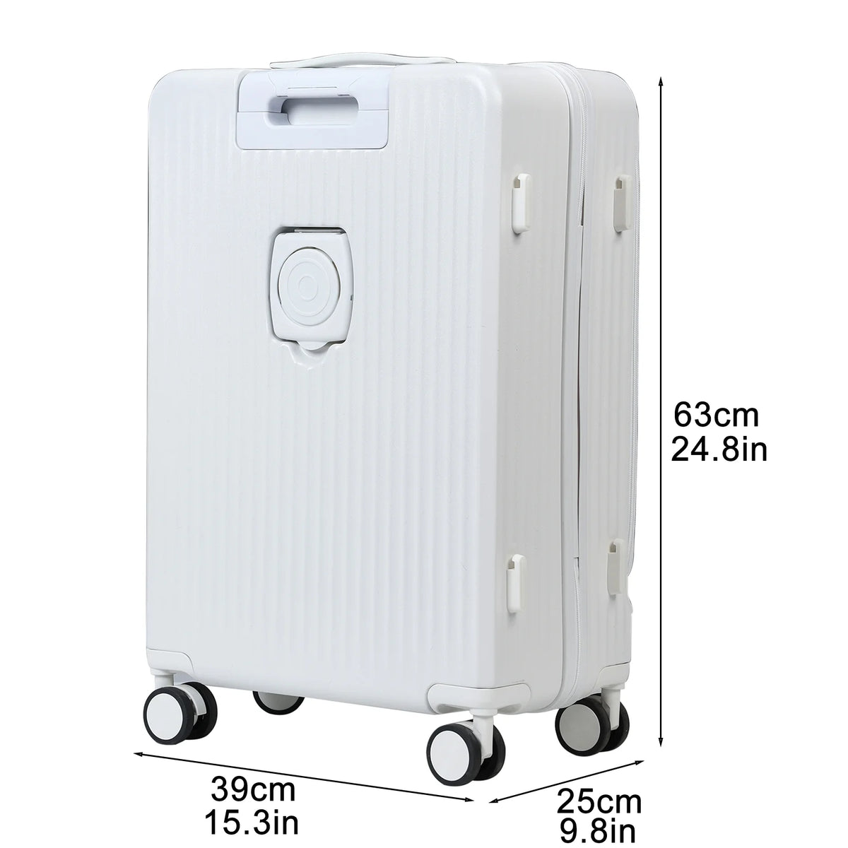 24 in Checked Luggage with Front Pocket, USB Charging Port, Built - in Lock Carry on Suitcase - Product image 2
