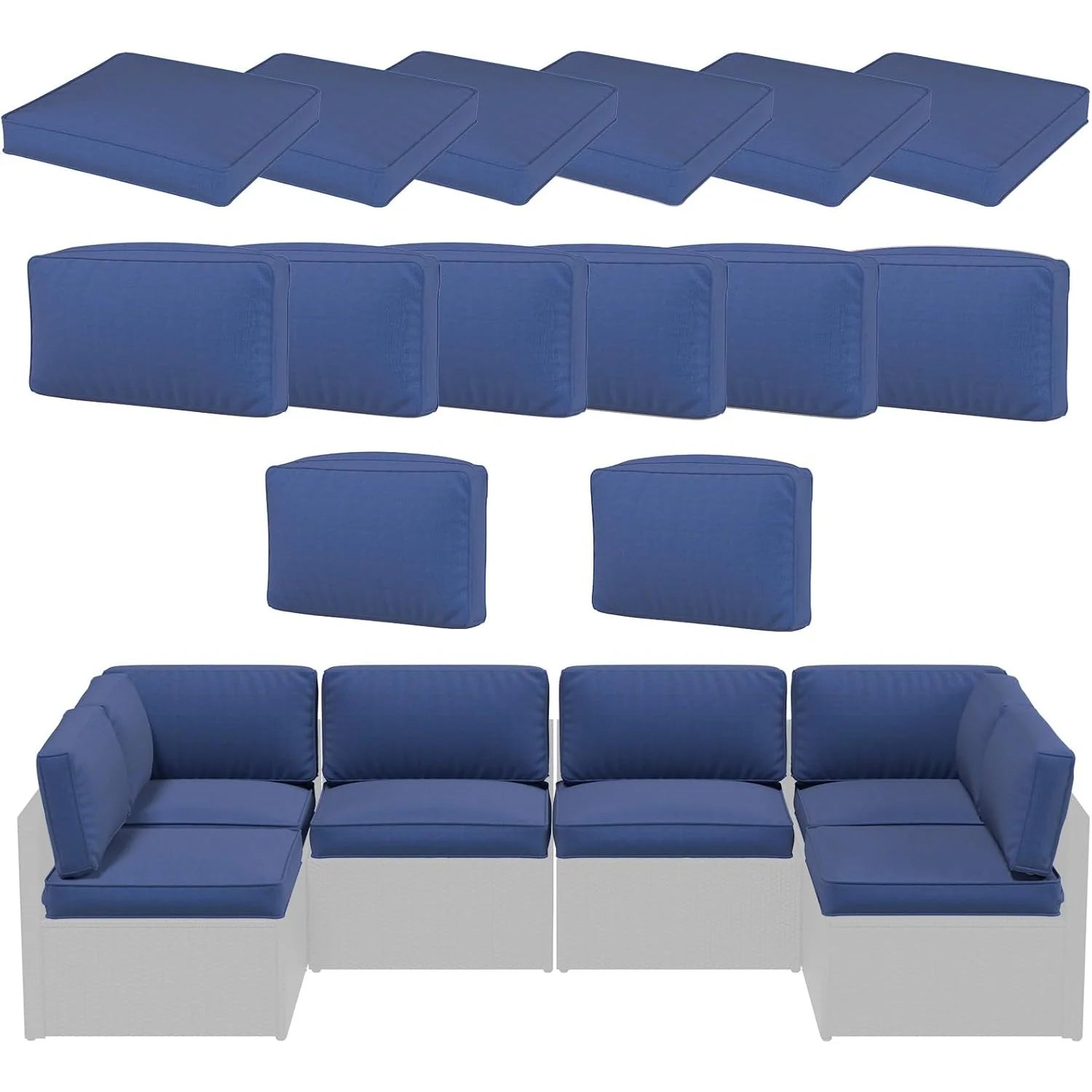 AECOJOY Outdoor Cushions for Patio Furniture 14PCS Outdoor Cushion Covers Replacement Washable with Zipper - Product image 17