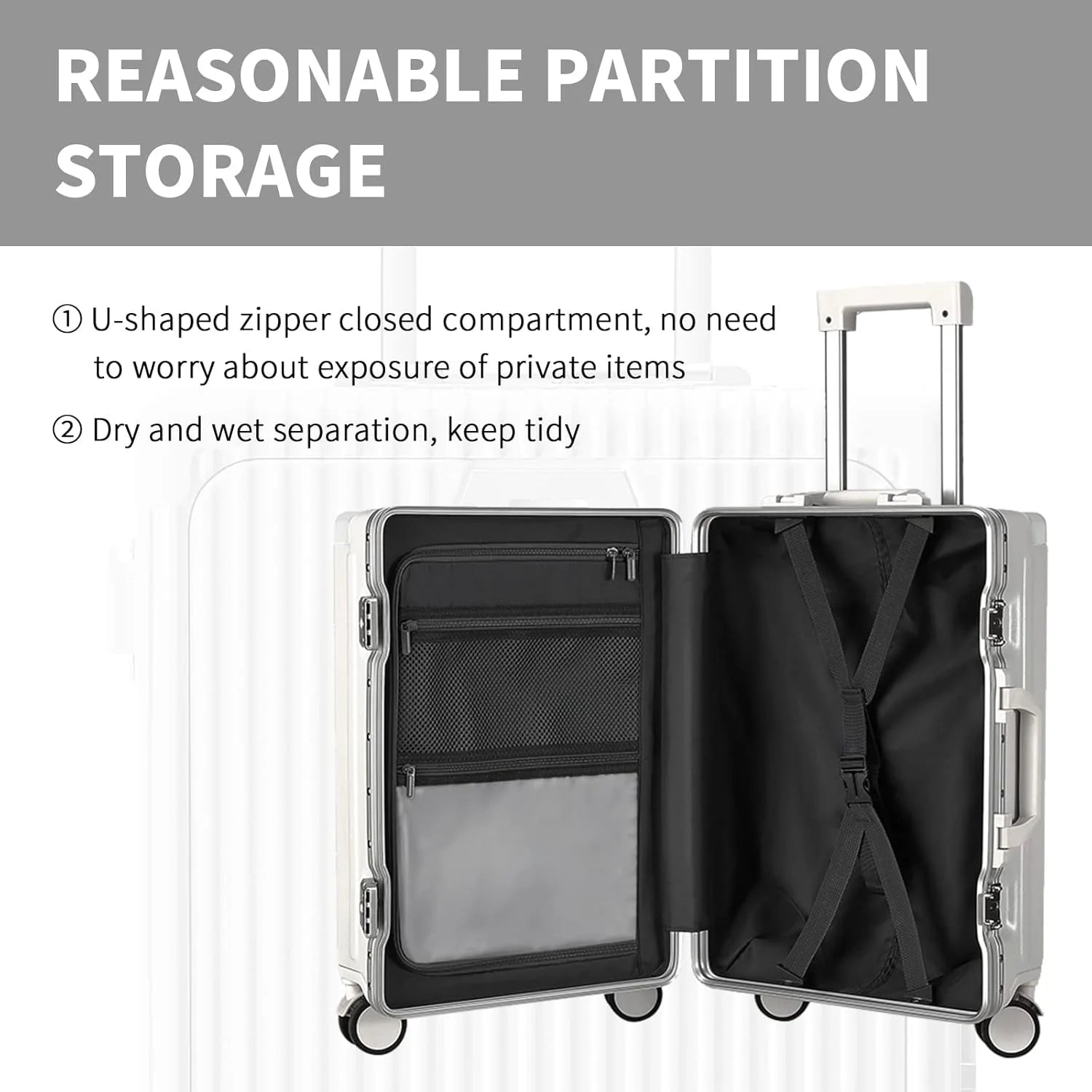 Carry - on Luggage with USB Charging Port, Front Compartment, TSA Lock - Product image 13