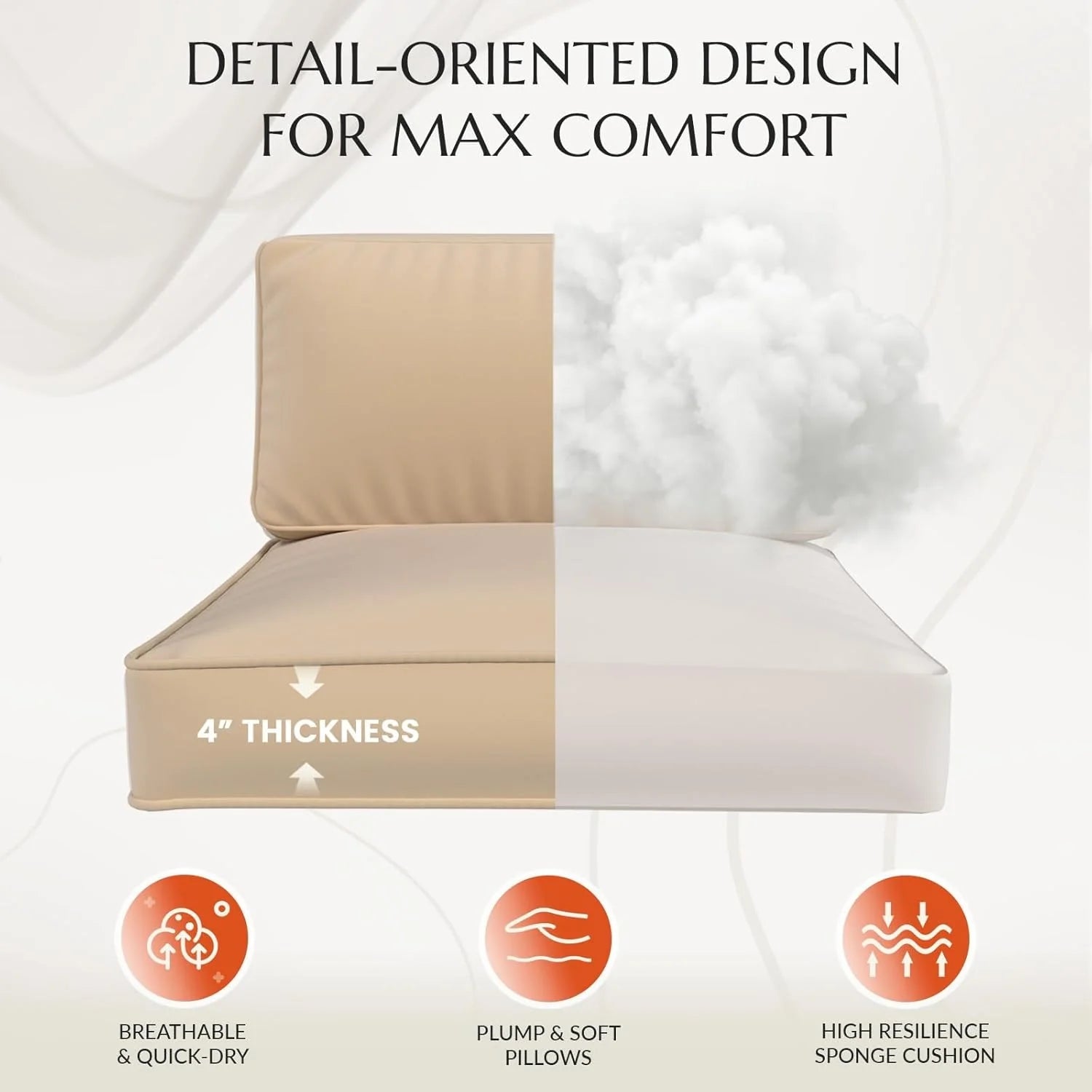 AECOJOY Outdoor Cushions for Patio Furniture 14PCS Outdoor Cushion Covers Replacement Washable with Zipper - Product image 14