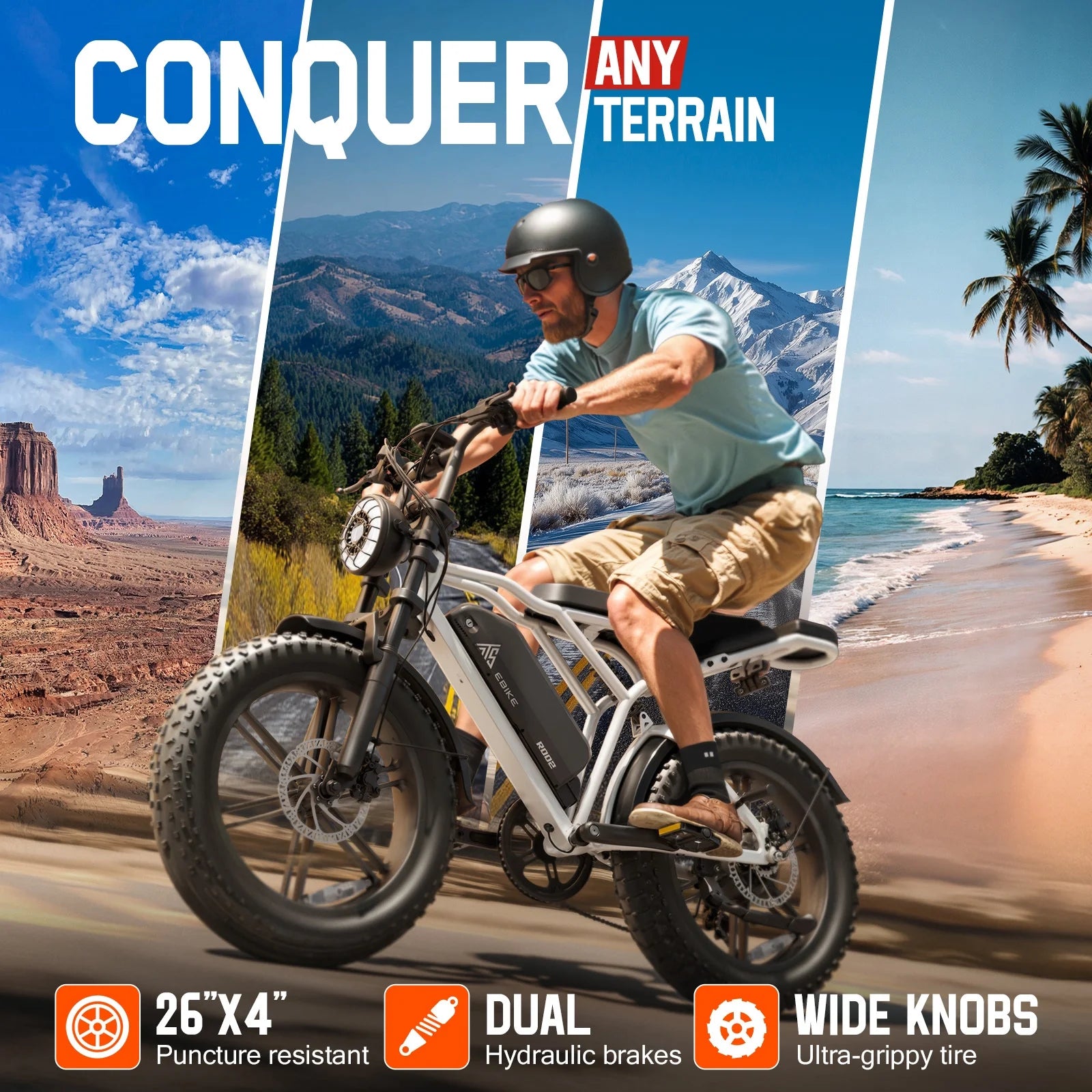 Electric Bike for Adults, 750W Peak 1500W Motor, 20"x4" Fat Tire E Bicycle, Hydraulic Disc Brakes - Product image 10