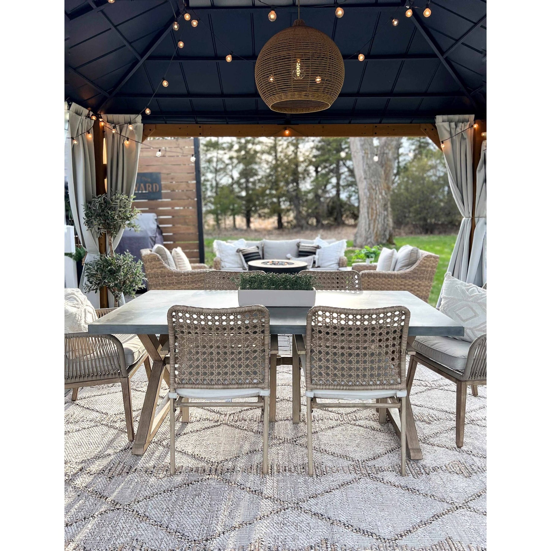 Hauteloom Nyla Living Room, Bedroom Patio Outdoor Area Rug - Farmhouse - Beige, Tan - 6'7 inch x 9', Size - Product image 1