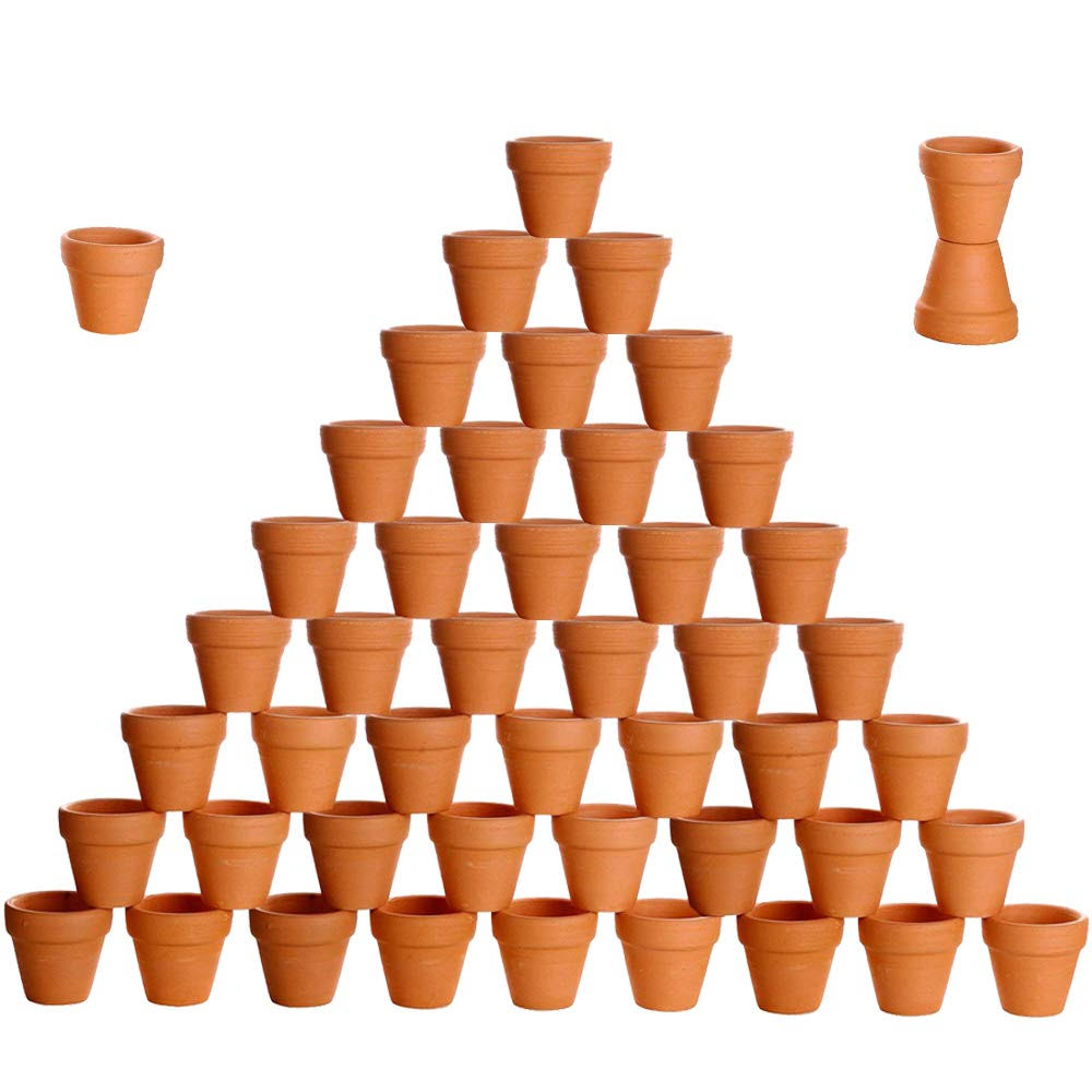 besttoyhome 48 Pcs Small Mini Clay Pots 2'' Terracotta Pot Clay Ceramic Pottery Planter Cactus Flower Pots - Product image 1