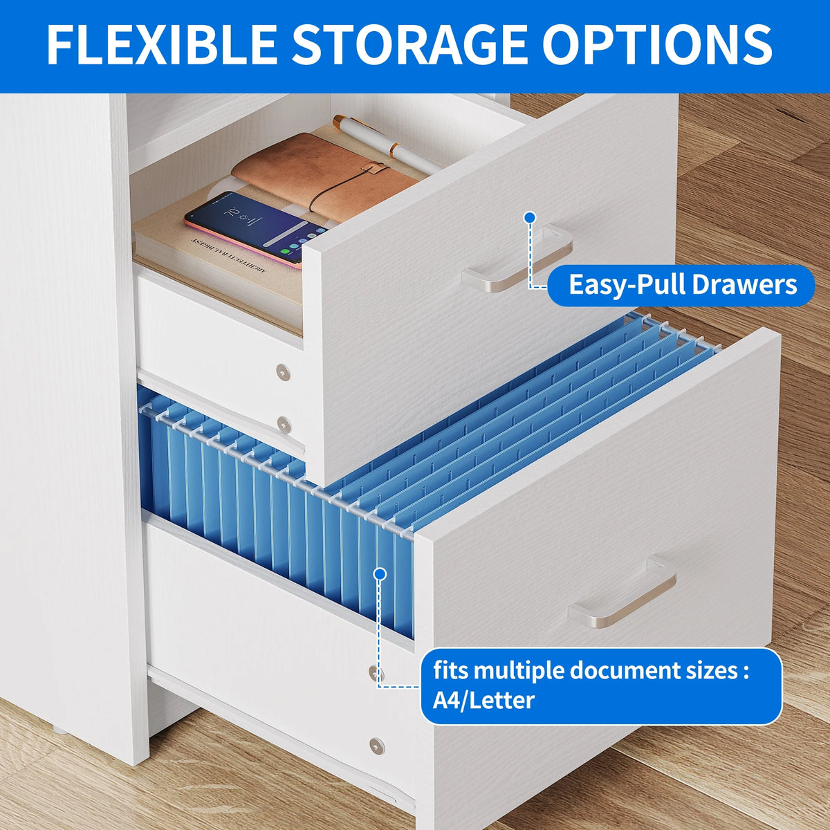 Dextrus 47 in Computer Desk with Storage Drawers & LED Light, Office Desk with Monitor Stand & Power - Product image 33
