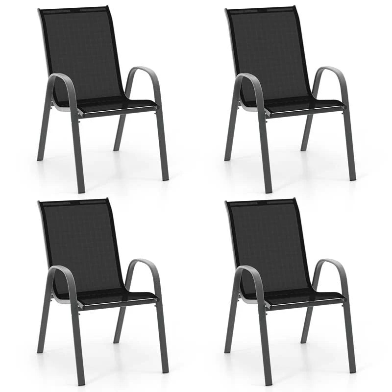 Set of 4 Outdoor Stackable Dining Chairs with Breathable Fabric, All Weather Patio Dining Chairs - Product image 29