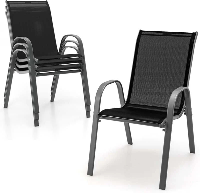Set of 4 Outdoor Stackable Dining Chairs with Breathable Fabric, All Weather Patio Dining Chairs - Product image 28