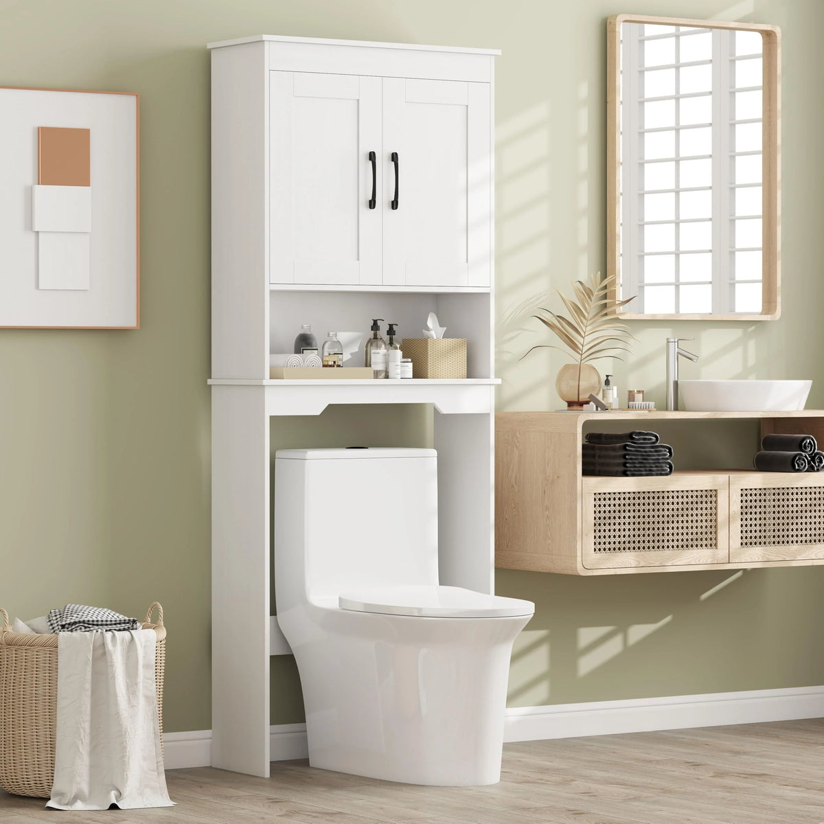 Tangkula Over Toilet Space Saver Bathroom Organizer with Storage Cabinet - Product image 1