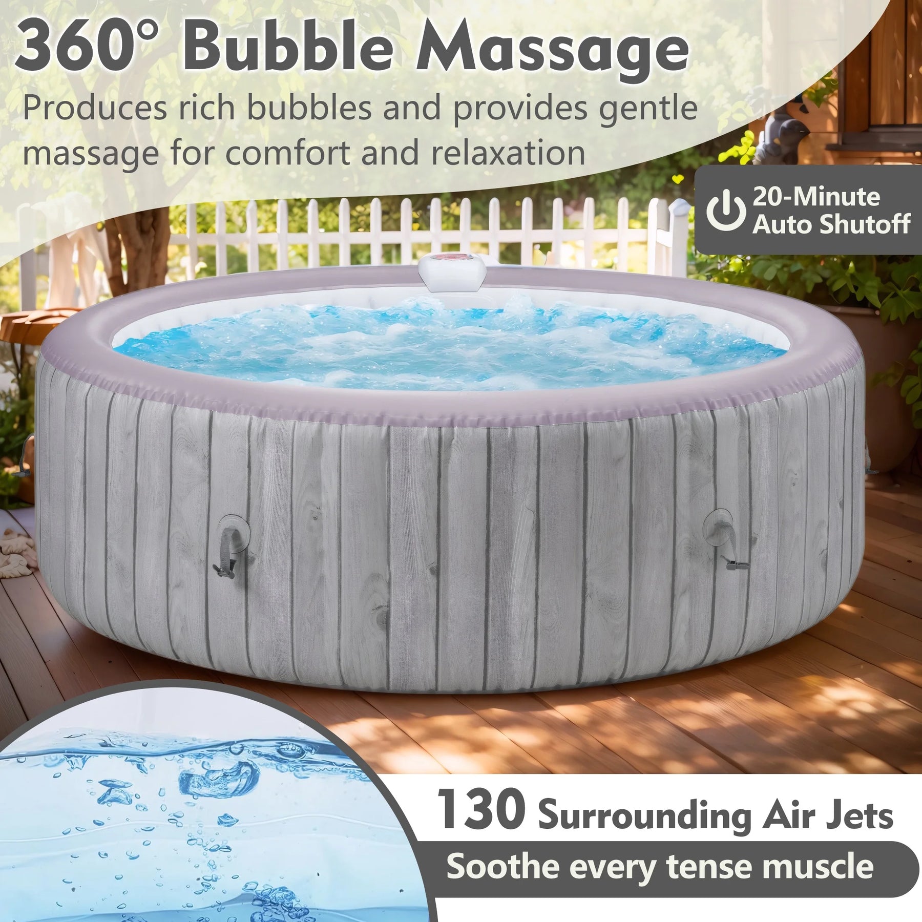 Round Hot Tub Surround Furniture, Spa Surround Outdoor Rattan Sectional Sofa Set with Mini Sofa - Product image 13