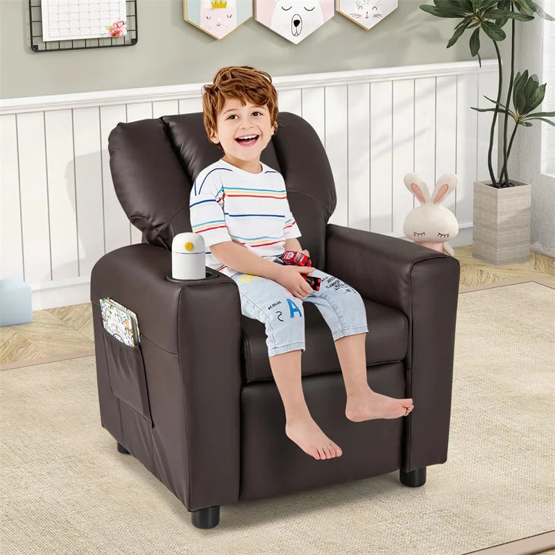 Kids Recliner Chair with Cup Holder & Side Pocket, Adjustable Toddler Lounge Sofa - Product image 23