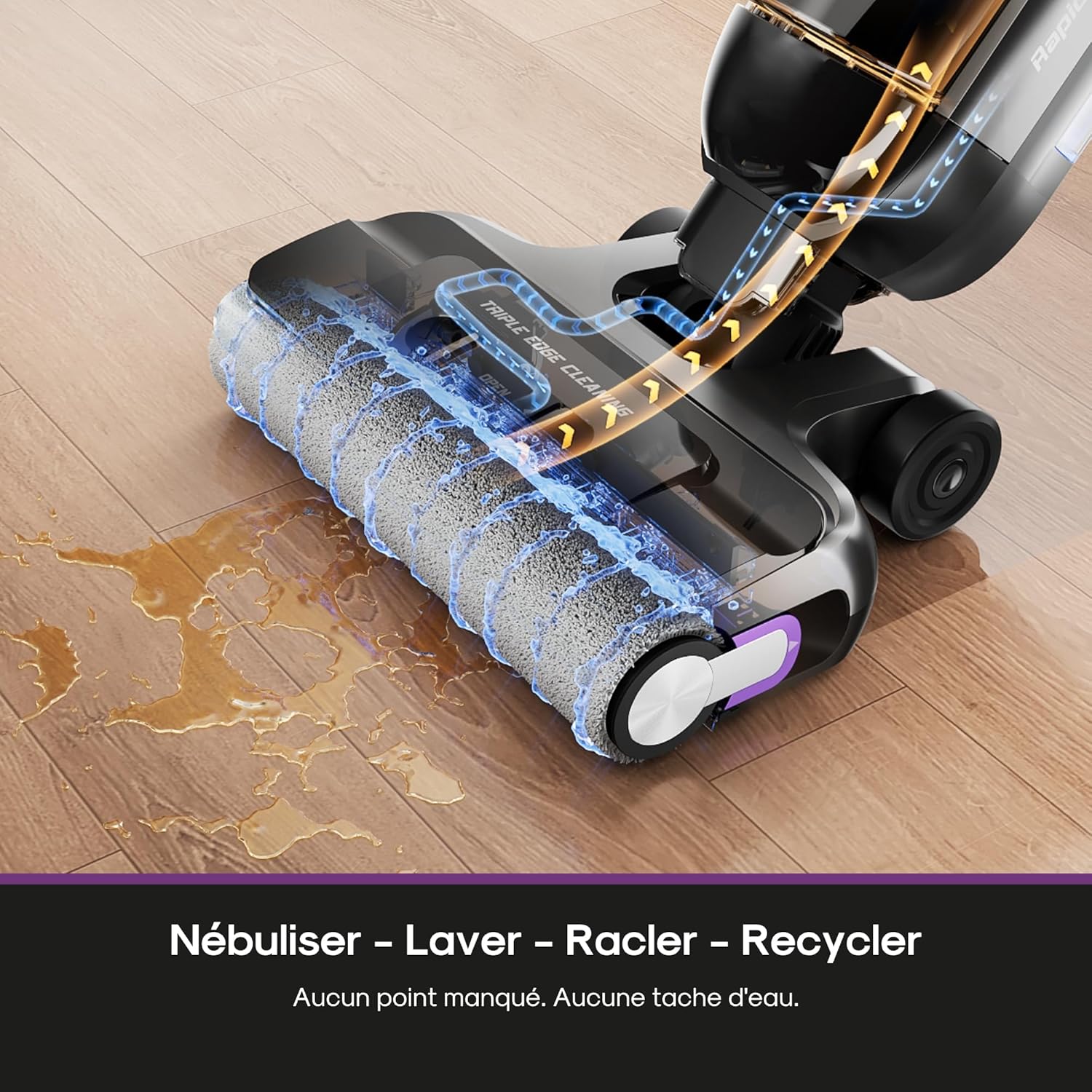 EUREKA RapidWash NEW730 Cordless Vacuum Cleaner, 21600 Pa Suction, 85°C Hot Water Wash, 5 Minutes Hot Air Drying, Anti Tangle 2.0, Flat Design, 40 Mins Uninterrupted Battery Life