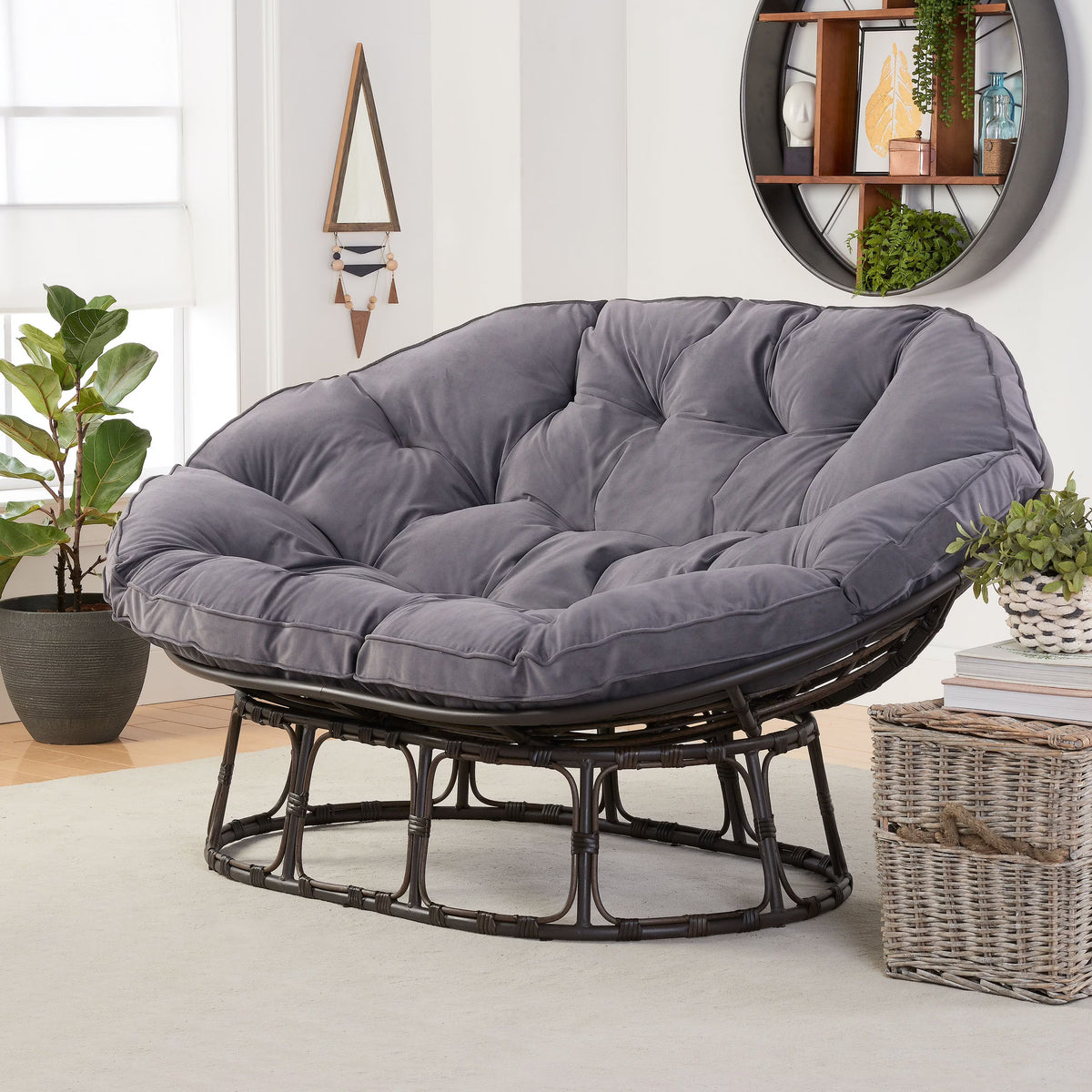 Better Homes & Gardens Double Papasan Accent Chair, Cream Boucle - Product image 5