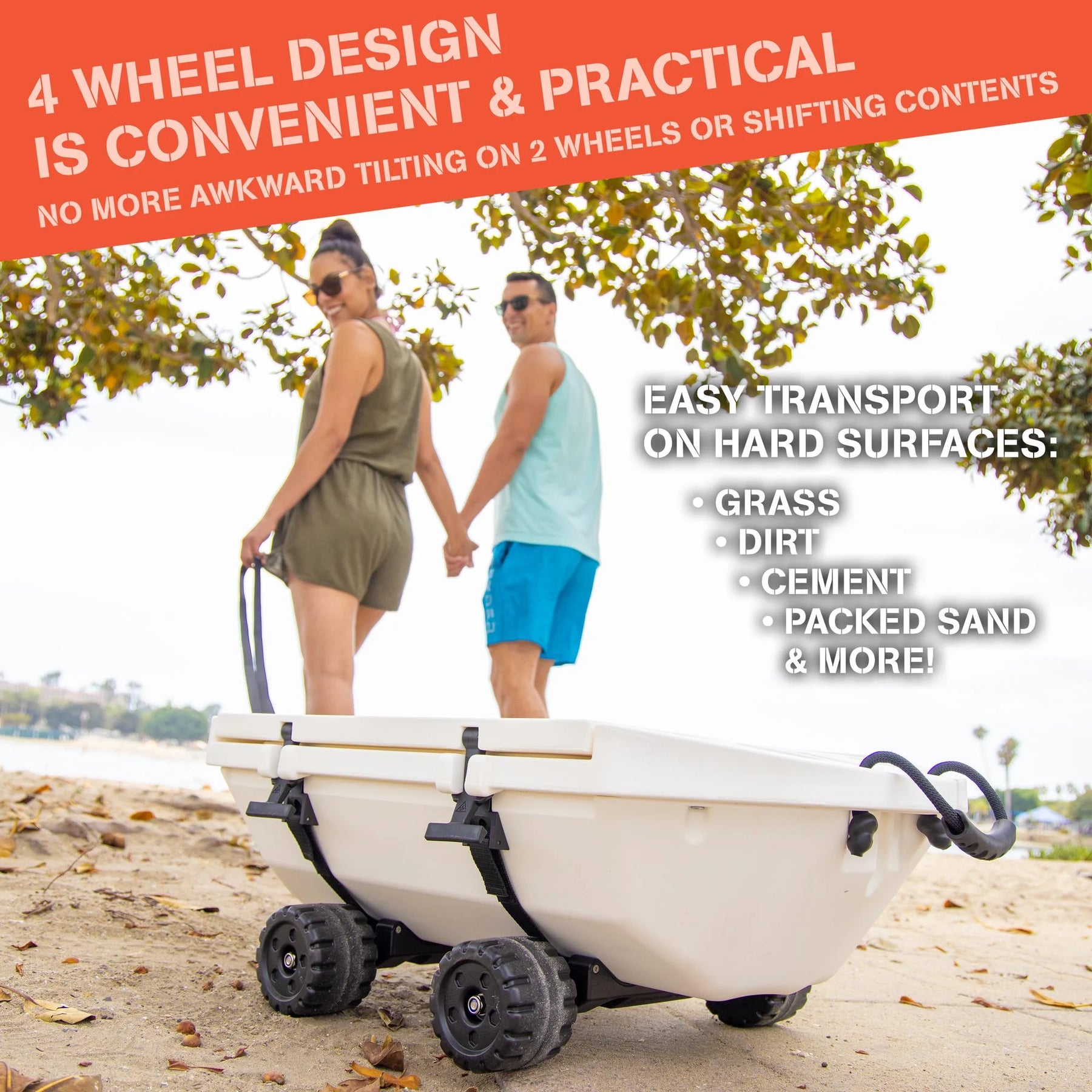 Cuddy 40 QT Floating Cooler and Dry Storage Vessel with Cuddy Crawler Wheel Kit - Navy - Product image 16
