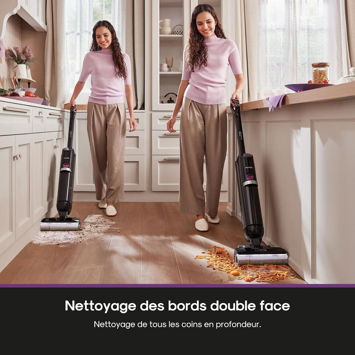 EUREKA RapidWash NEW730 Cordless Vacuum Cleaner, 21600 Pa Suction, 85°C Hot Water Wash, 5 Minutes Hot Air Drying, Anti Tangle 2.0, Flat Design, 40 Mins Uninterrupted Battery Life