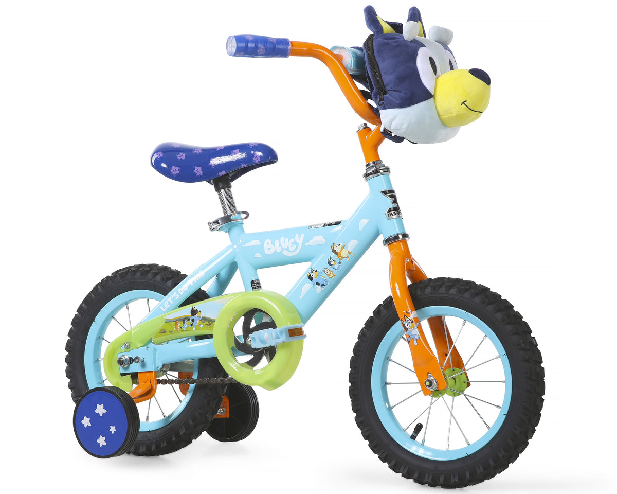 Bluey 12 - Inch Kids BMX Bike with Training Wheels, Plush Bag, Steel Frame, Coaster Brake, Ages 3 - 5 - Product image 1