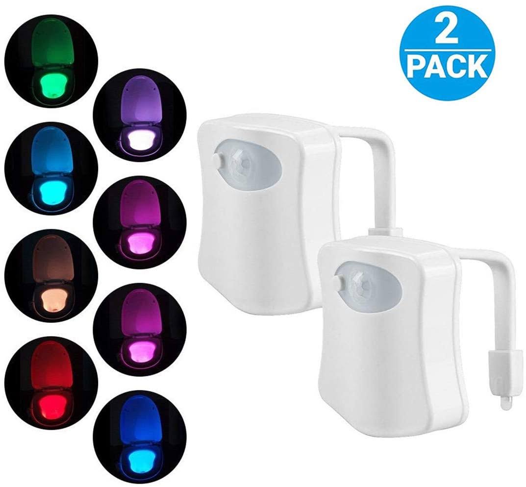 ZEZHOU Original Toilet Night Light 2 Pack, Motion Sensor Activated LED Lamp - Product image 1
