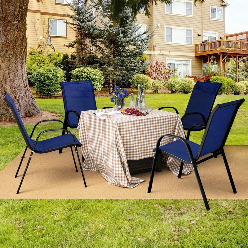 Set of 4 Outdoor Stackable Dining Chairs with Breathable Fabric, All Weather Patio Dining Chairs - Product image 12