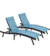 AECOJOY Outdoor Chaise Lounge, All Weather Pool Lounge Chairs Ergonomic Design (Blue, 2 PCs) - Product image 1