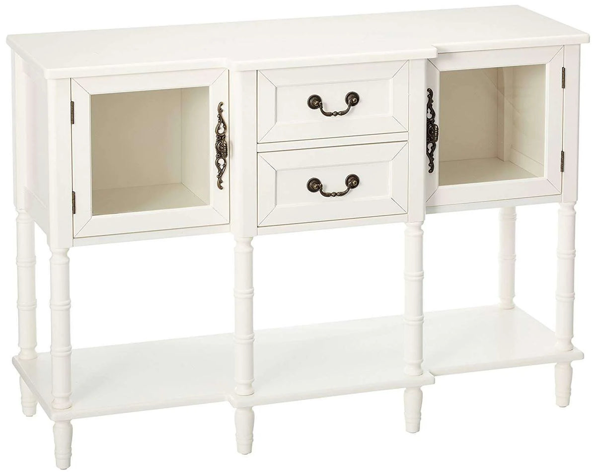 Kings Brand Furniture Wood Buffet Sideboard Cabinet Console Table, Cream White - Product image 2