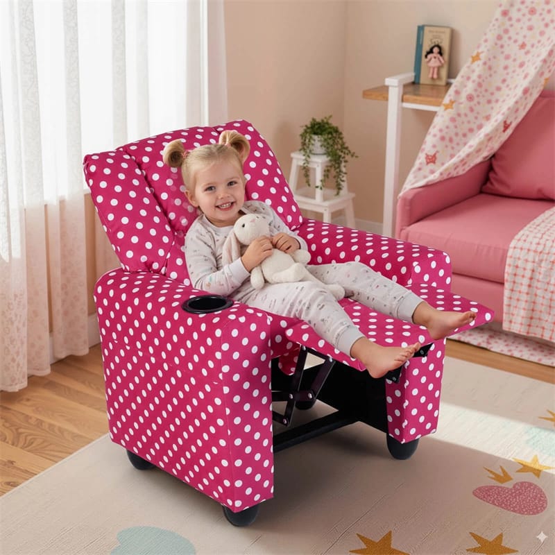 Kids Recliner Chair with Cup Holder & Side Pocket, Adjustable Toddler Lounge Sofa - Product image 68
