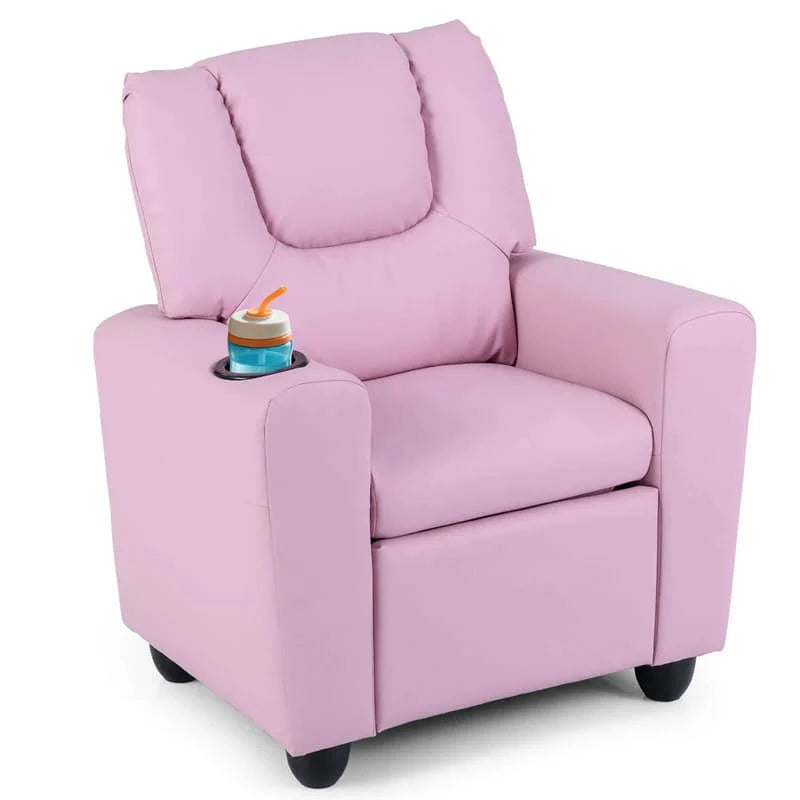 Kids Recliner Chair with Cup Holder & Side Pocket, Adjustable Toddler Lounge Sofa - Product image 1
