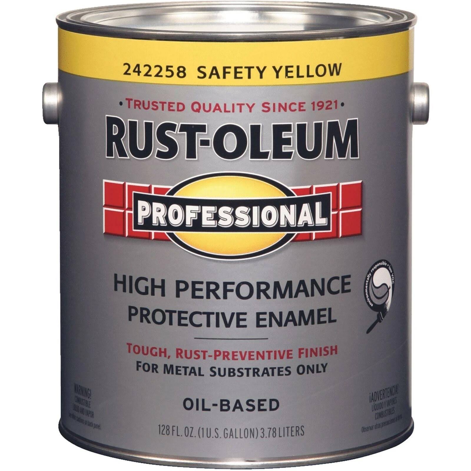 Alkyd Enamel Paint, safety Yellow, Gloss, 1 gal. Rust-Oleum 242258 - Product image 1