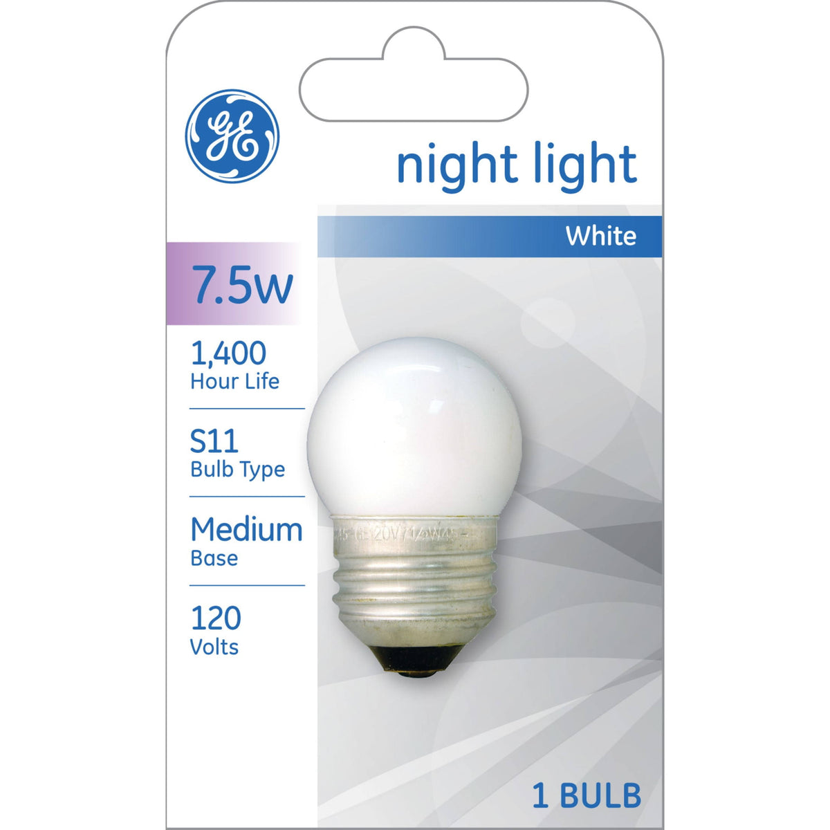 GE Nightlight Utility Bulb, White, 7.5W - Product image 1