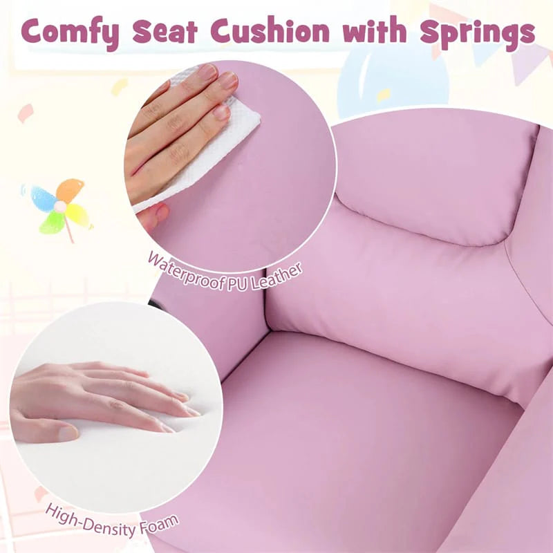 Kids Recliner Chair with Cup Holder & Side Pocket, Adjustable Toddler Lounge Sofa - Product image 6