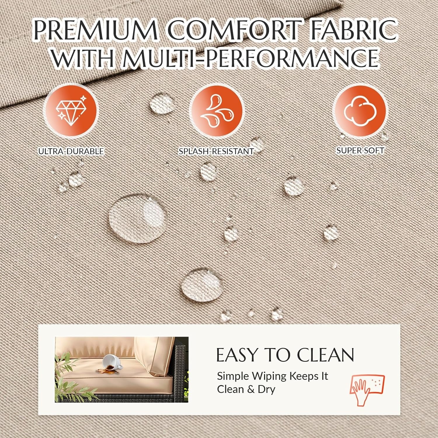 AECOJOY Outdoor Cushions for Patio Furniture 14PCS Outdoor Cushion Covers Replacement Washable with Zipper - Product image 13
