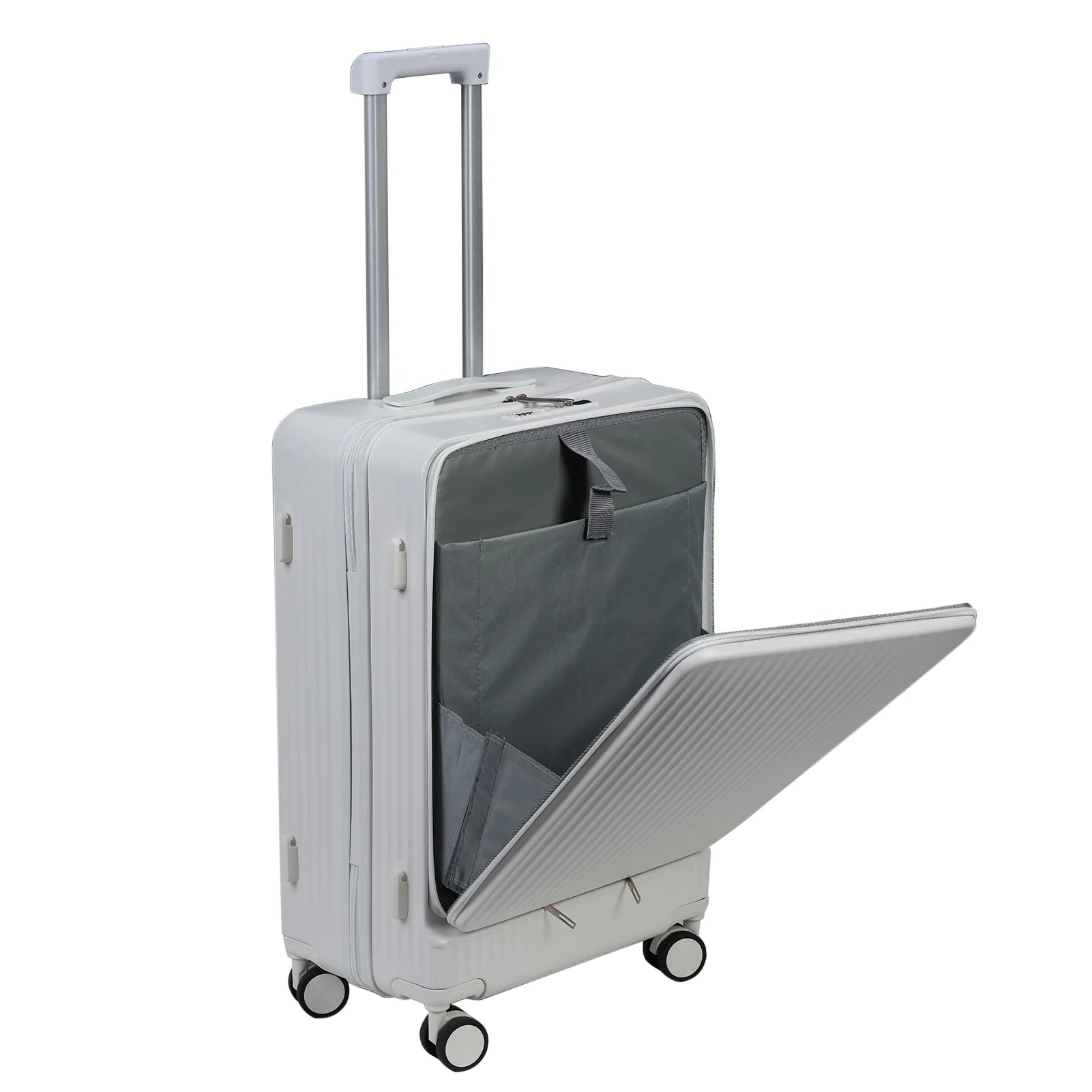 24 in Checked Luggage with Front Pocket, USB Charging Port, Built - in Lock Carry on Suitcase - Product image 3