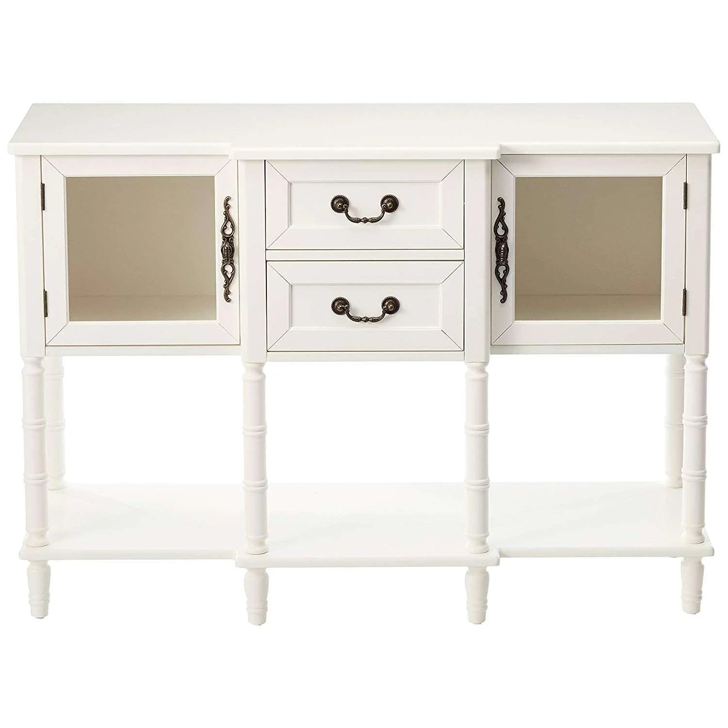 Kings Brand Furniture Wood Buffet Sideboard Cabinet Console Table, Cream White - Product image 4