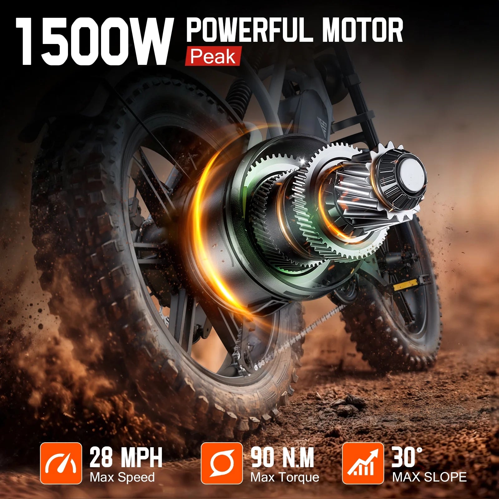 Electric Bike for Adults, 750W Peak 1500W Motor, 20"x4" Fat Tire E Bicycle, Hydraulic Disc Brakes - Product image 2