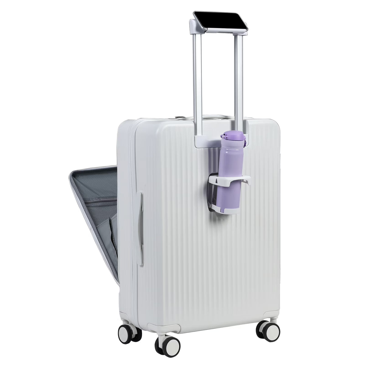 24 in Checked Luggage with Front Pocket, USB Charging Port, Built - in Lock Carry on Suitcase - Product image 1