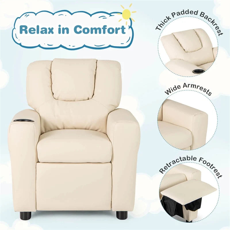 Kids Recliner Chair with Cup Holder & Side Pocket, Adjustable Toddler Lounge Sofa - Product image 34
