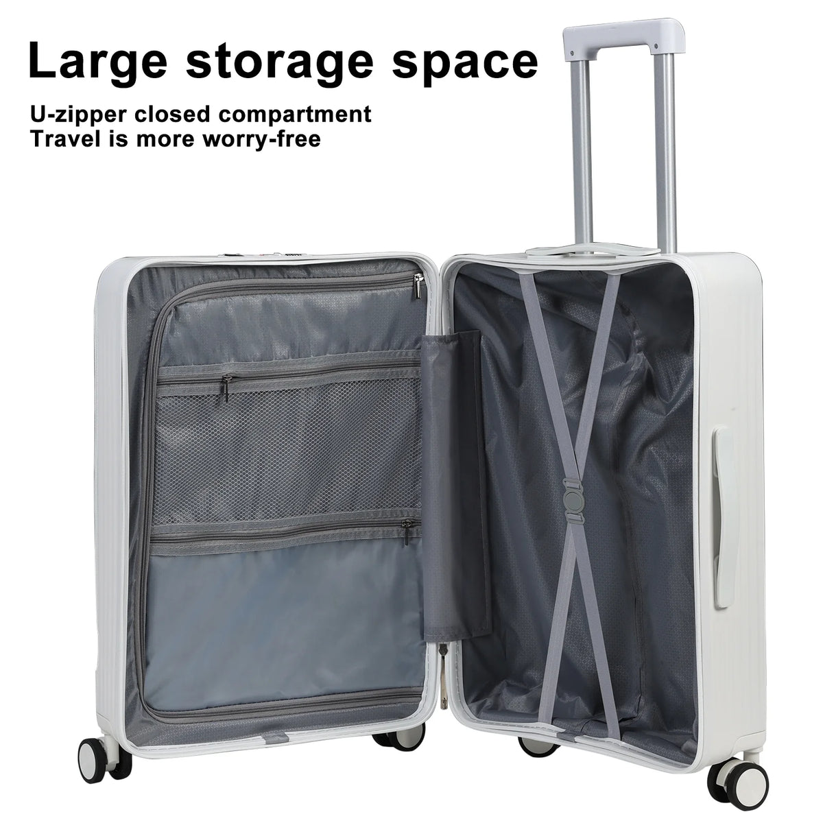 24 in Checked Luggage with Front Pocket, USB Charging Port, Built - in Lock Carry on Suitcase - Product image 8