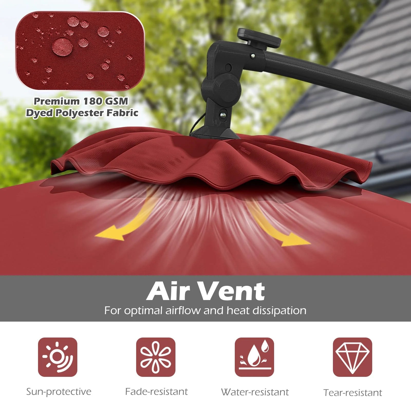Tangkula 10ft Solar Patio Umbrella with Base Included - Product image 8