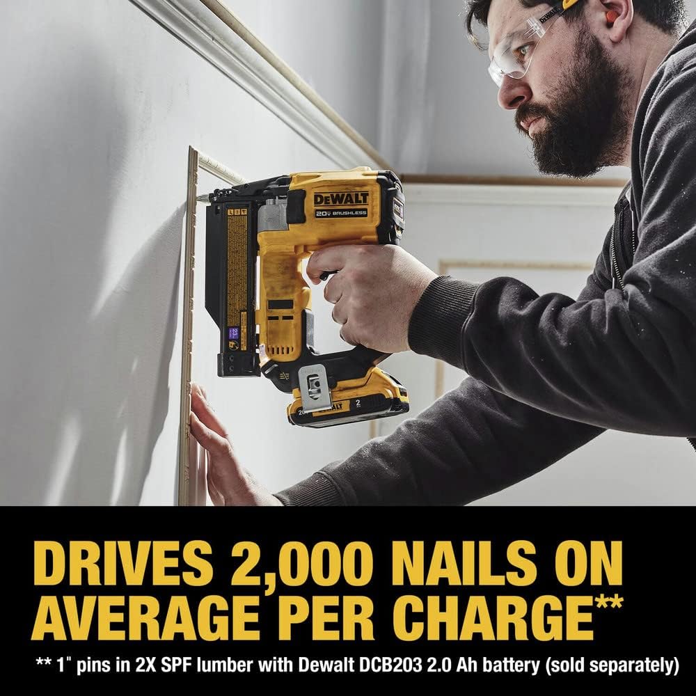 Dewalt DCN623D1 20 - Volt MAX Atomic Compact Cordless Pin Nailer Kit, Brushless Motor, 23 Gauge, Battery - Product image 5