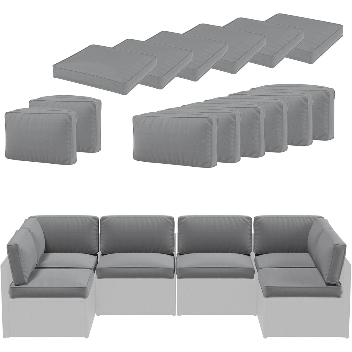 AECOJOY Outdoor Cushions for Patio Furniture 14PCS Outdoor Cushion Covers Replacement Washable with Zipper - Product image 8