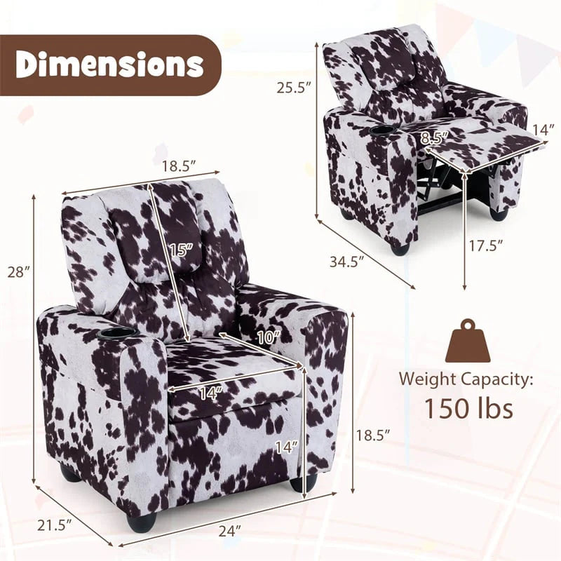 Kids Recliner Chair with Cup Holder & Side Pocket, Adjustable Toddler Lounge Sofa - Product image 60