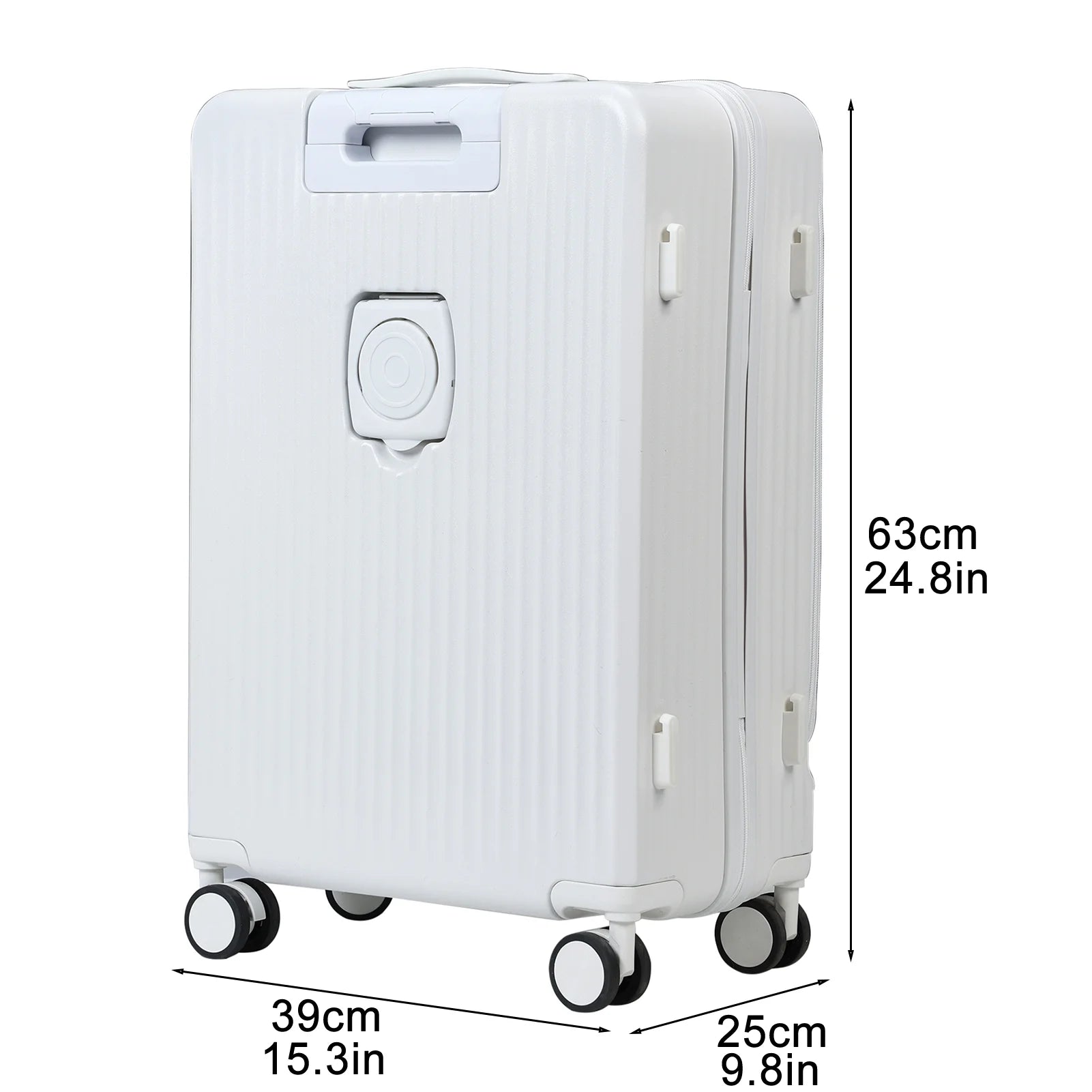 24 in Checked Luggage with Front Pocket, USB Charging Port, Built - in Lock Carry on Suitcase - Product image 2