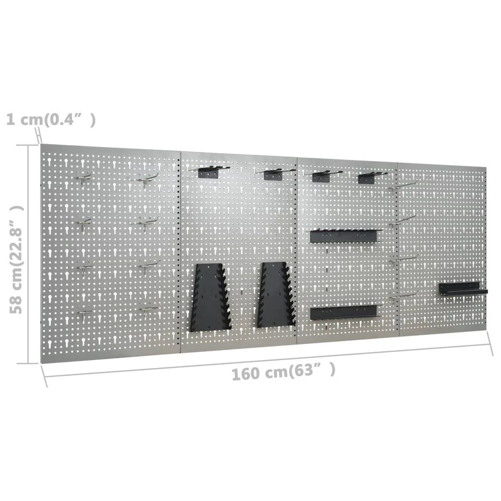 Workbench with 4 wall panels work table workstation storage tool storage 160 cm garage workshop height adjustable feet 02_0003666 -