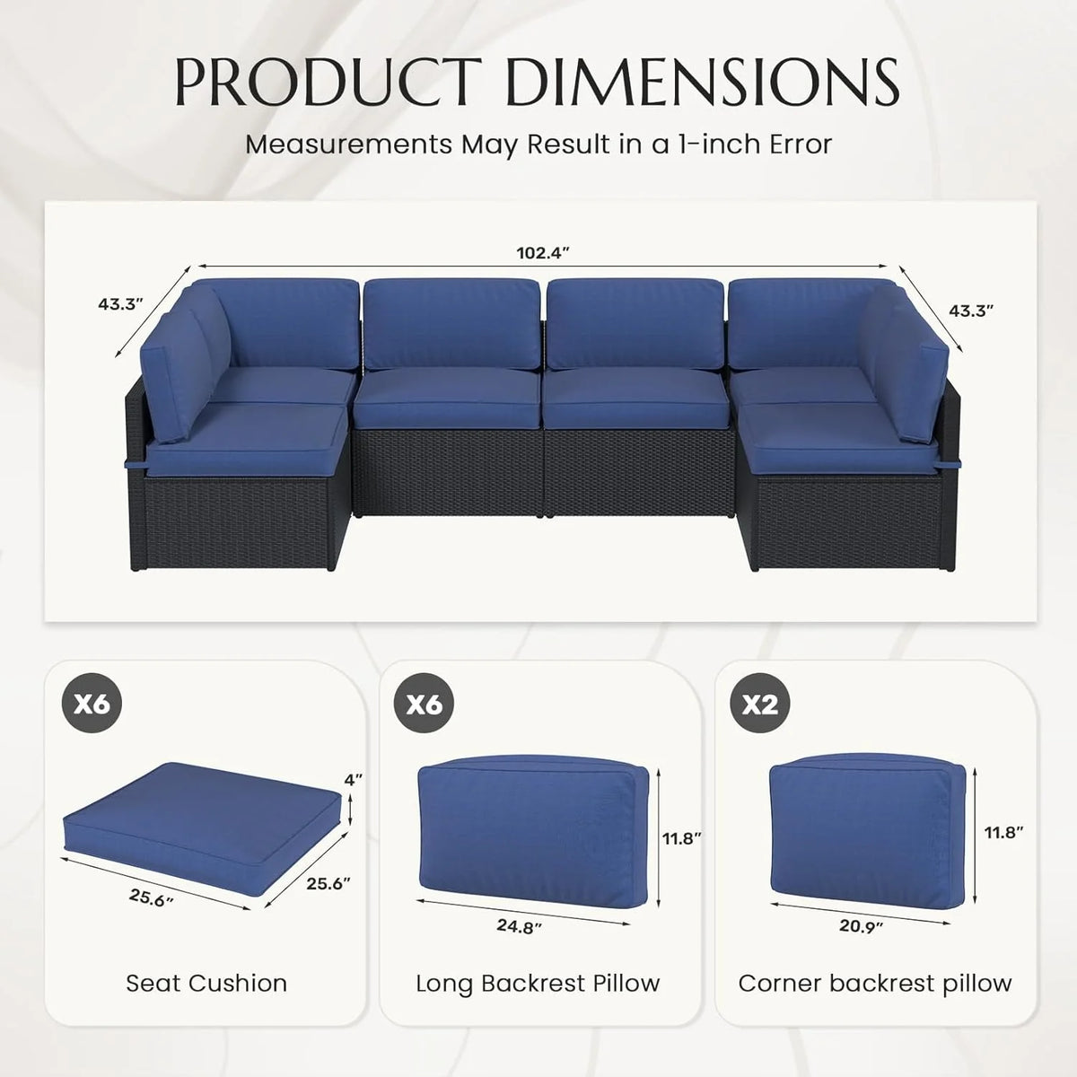 AECOJOY Outdoor Cushions for Patio Furniture 14PCS Outdoor Cushion Covers Replacement Washable with Zipper - Product image 23