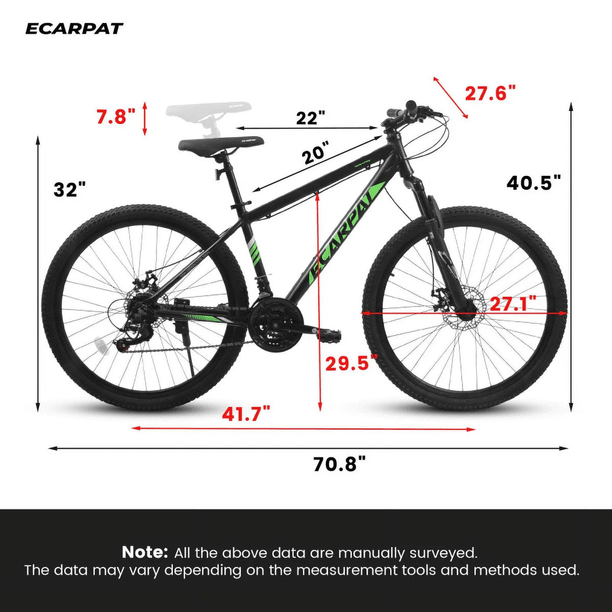 27 in Mountain Bike 21 Speed, Suspension Fork, Aluminum Frame Disc Brake - Product image 14