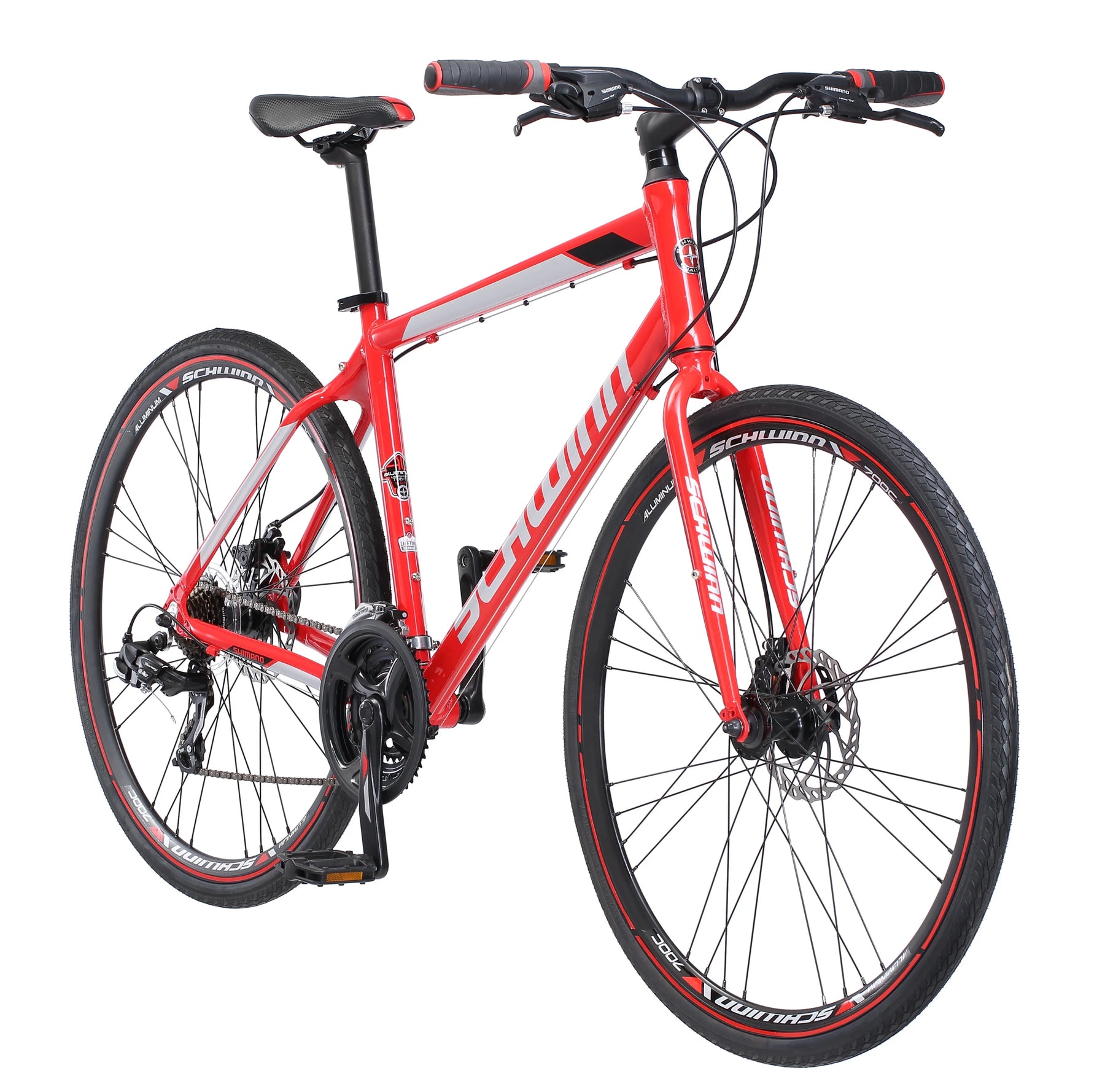 Kempo Hybrid Bike, 700c Wheels, 21 Speeds, Mens Frame, Red - Product image 1