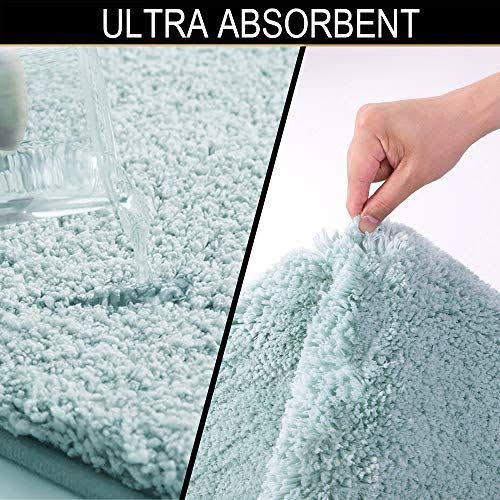 Walensee Bathroom Rug Non Slip Bath Mat for Bathroom (16 x 24 Grey) Water Absorbent Soft Microfiber Shaggy - Product image 1