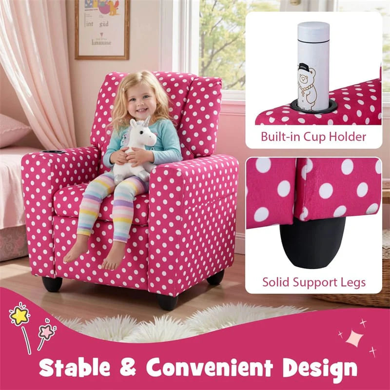 Kids Recliner Chair with Cup Holder & Side Pocket, Adjustable Toddler Lounge Sofa - Product image 71
