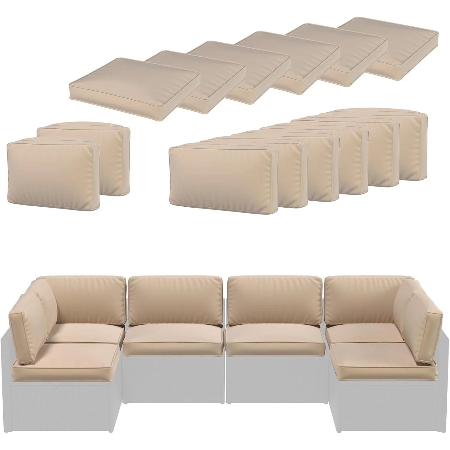 AECOJOY Outdoor Cushions for Patio Furniture 14PCS Outdoor Cushion Covers Replacement Washable with Zipper - Product image 16